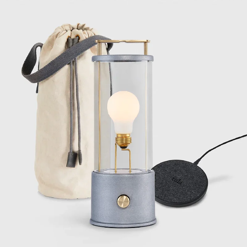 gothic style table lamps with dark finishes for a mysterious lookThe Rugged Muse Portable Lamp in Raw Aluminium Bundle