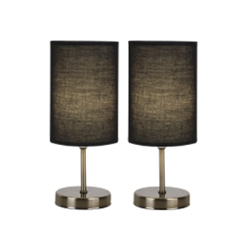 glass table lamps with a frosted surface for soft light diffusionTwin Pack Metal Table Lamp | Black or Hessian