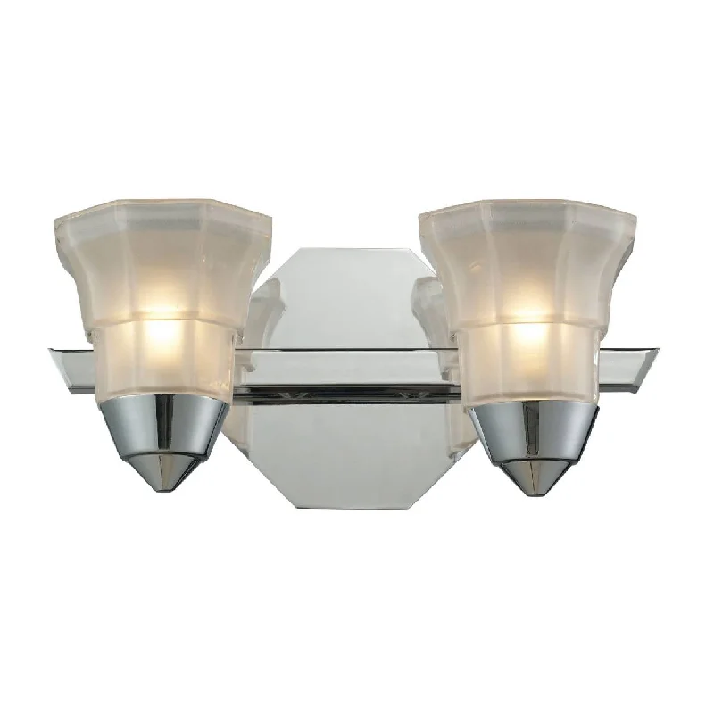 asian - inspired wall lamps with bamboo or paper shades for a zen - like 2-Light Bath Bar in Polished Chrome ELK Lighting