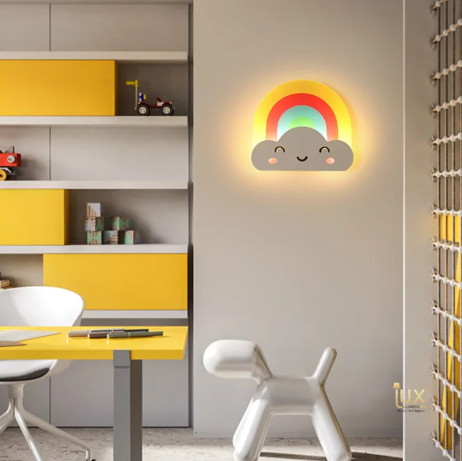 wood wall lamps with natural grain for a warm and organic feelDingo - Kids Wall Lamps