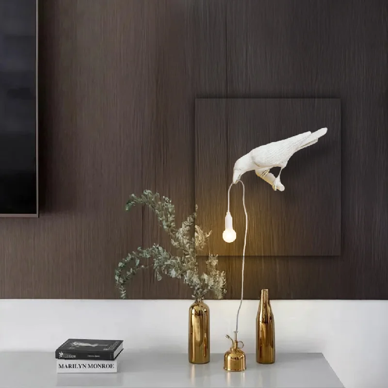 glass wall lamps with frosted glass for soft, diffused lightBeige Bird Wall Lamp HTD-IW1433-141