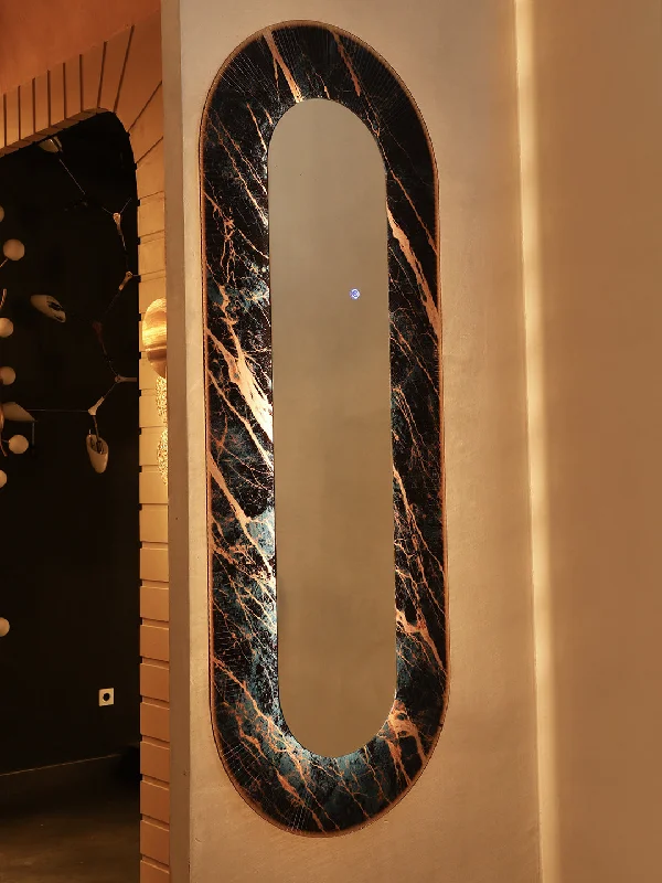 art deco wall lamps with geometric patterns for a retro - inspired bathroomColtra Decorative LED Wall Light with Mirror