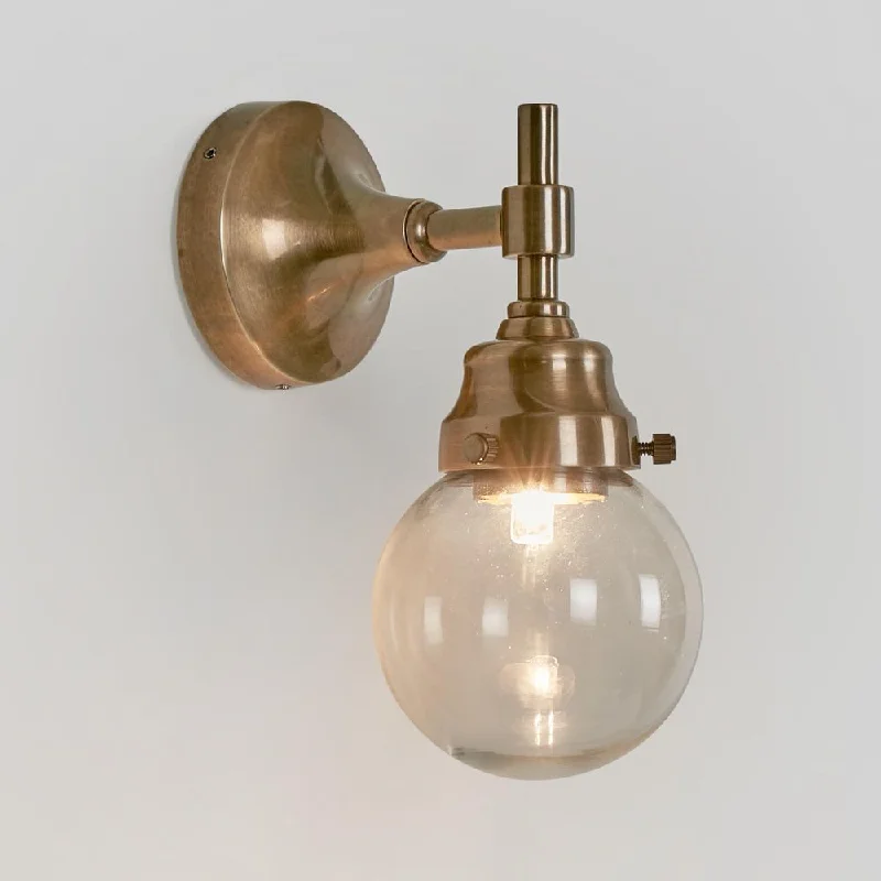 fabric wall lamps with a linen shade for a relaxed and breathable atmosphereIceberg Outdoor Wall Light Antique Brass