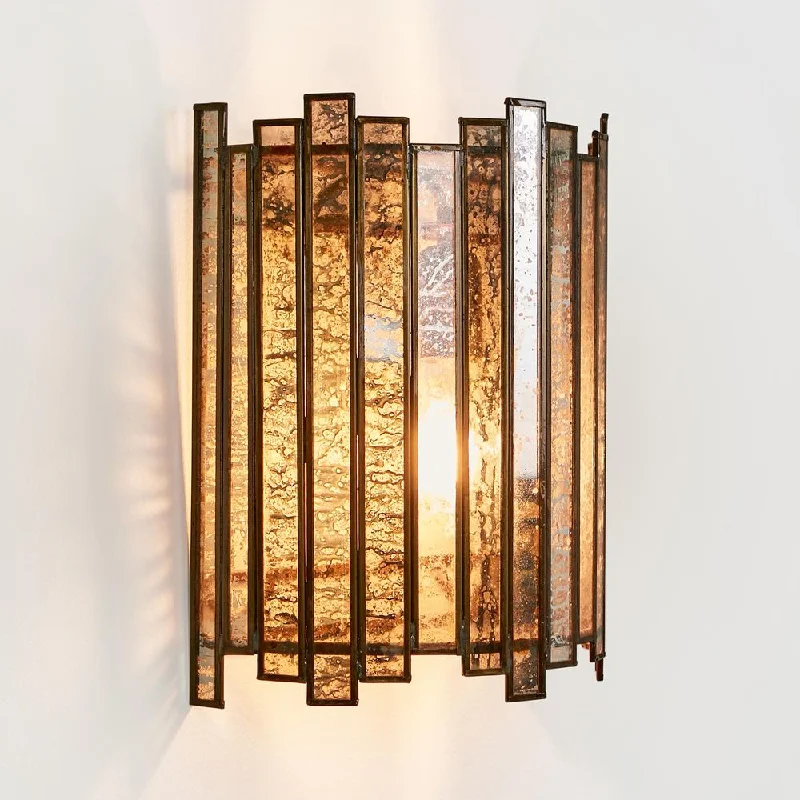 leather wall lamps with a distressed texture for a rugged and stylish lookMonroe Half Round Wall Light Antique Copper