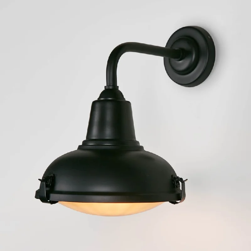 wood wall lamps with natural grain for a warm and organic feelCatalina Outdoor Wall Light Black