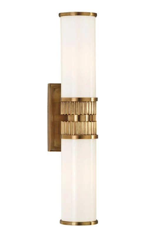 art deco wall lamps with geometric patterns for a retro - inspired bathroomGlass Cylinders Contemporary Wall Light | Andrew Martin Harper