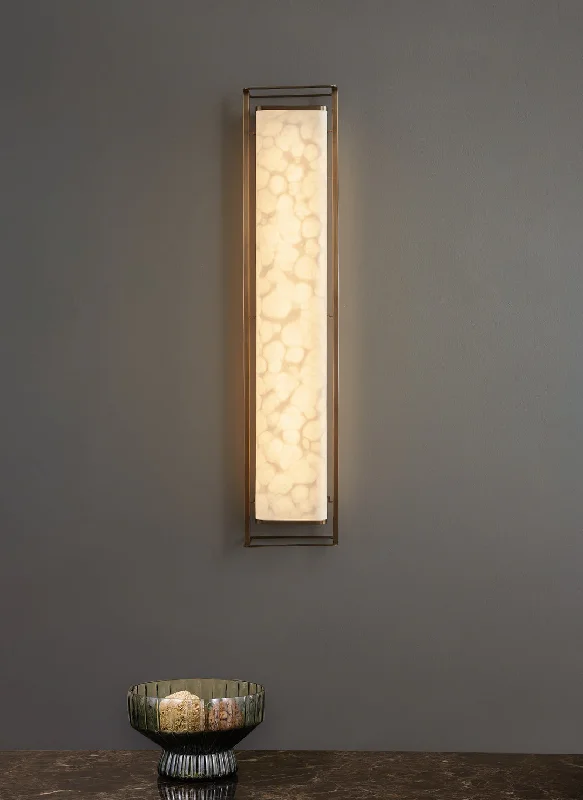 marble wall lamps with luxurious veining for high - end living spacesLunar Glint Wall Lamp