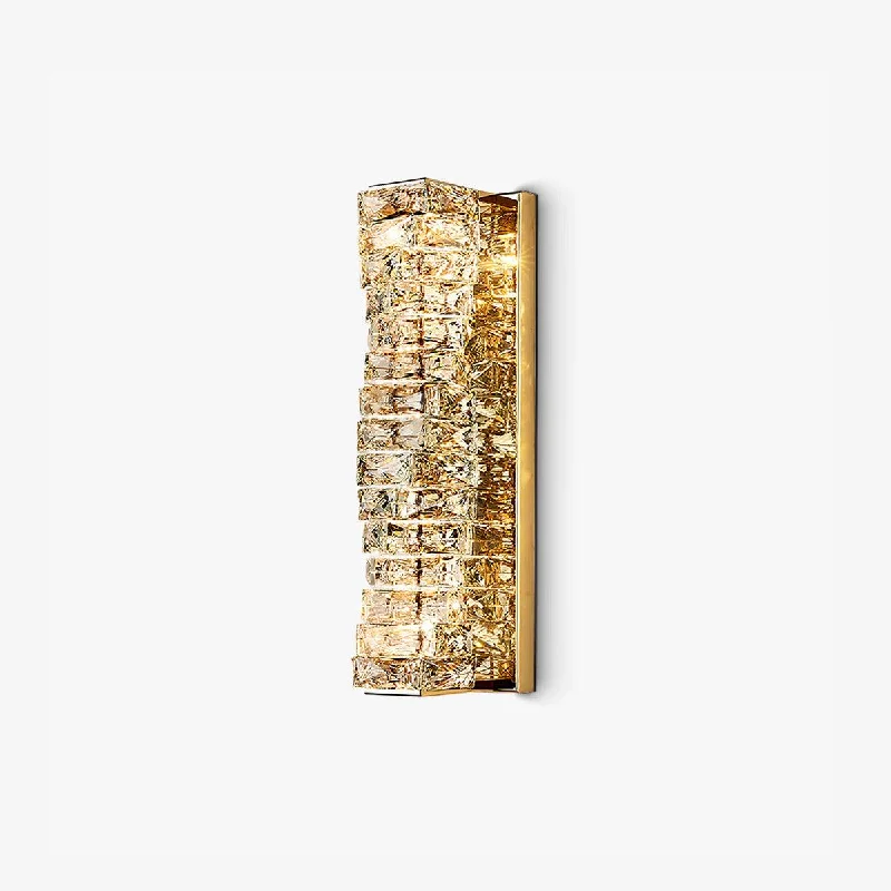 wood wall lamps with natural grain for a warm and organic feelLaminated Crystal Wall Light