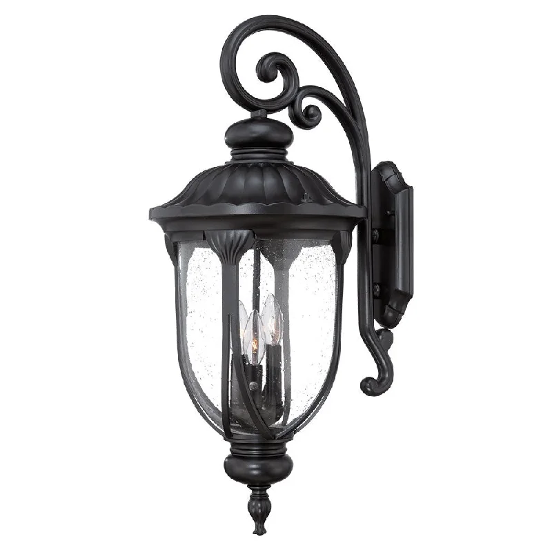 gothic style wall lamps with dark finishes for a mysterious libraryLaurens 3-Light Matte Black Wall Light By Homeroots - 398357