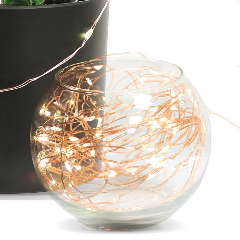 String Lights for DIY Home Decor Projects30 ft. Rose Gold Wire Fairy String Lights