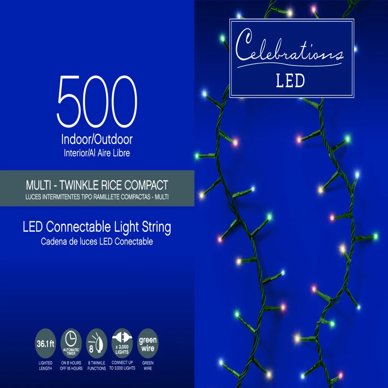 String Lights for Wedding ReceptionsCelebrations LED Multicolored 500 ct String Christmas Lights