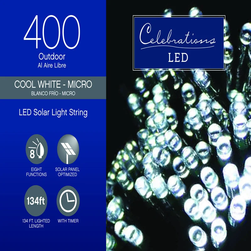 String Lights for Porch LightingCelebrations Cool White Micro/5 mm LED String Christmas Lights 134 L ft.