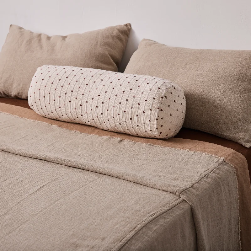 Bolsters for Hammocks to Provide Neck and Back Support100% Organic Textured Cotton Bolster Cushion in Off White & Umber Bolsters for Hammocks to Provide Neck and Back Support100% Organic Textured Cotton Bolster Cushion in Off White & Umber
