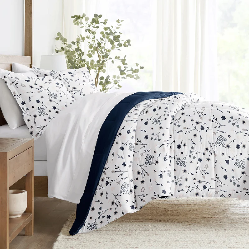 Silk - filled comforters for a luxurious and smooth touchForget Me Not Reversible Down-Alternative Comforter Set Silk - filled comforters for a luxurious and smooth touchForget Me Not Reversible Down-Alternative Comforter Set