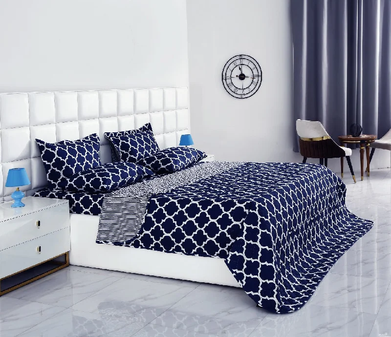 silk bedspreads with a luxurious and smooth texture6 PCs Bed Spread Set-Blue Geometric silk bedspreads with a luxurious and smooth texture6 PCs Bed Spread Set-Blue Geometric