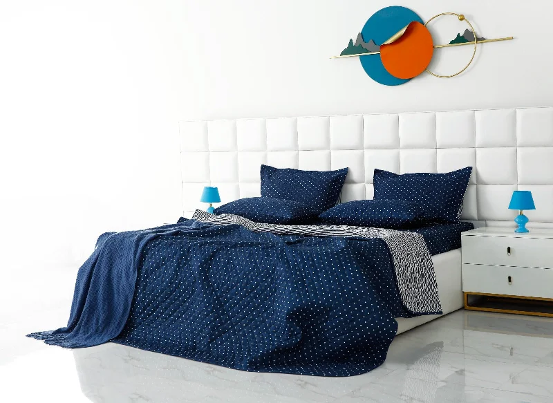 gothic style bedspreads with dark colors and ornate details for a mysterious bedroom6 PCs Bed Spread Set-Blue Polka gothic style bedspreads with dark colors and ornate details for a mysterious bedroom6 PCs Bed Spread Set-Blue Polka