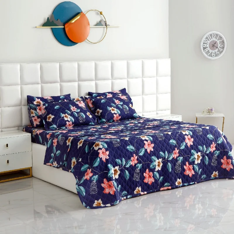 victorian style bedspreads with intricate embroidery for a classic and elegant touch6 PCs Printed Bed Spread Set-Rosette Flower victorian style bedspreads with intricate embroidery for a classic and elegant touch6 PCs Printed Bed Spread Set-Rosette Flower