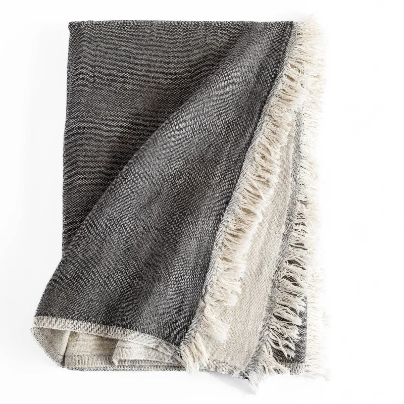 Silk blankets with a smooth and elegant touchAlba Throw Blanket, Charcoal