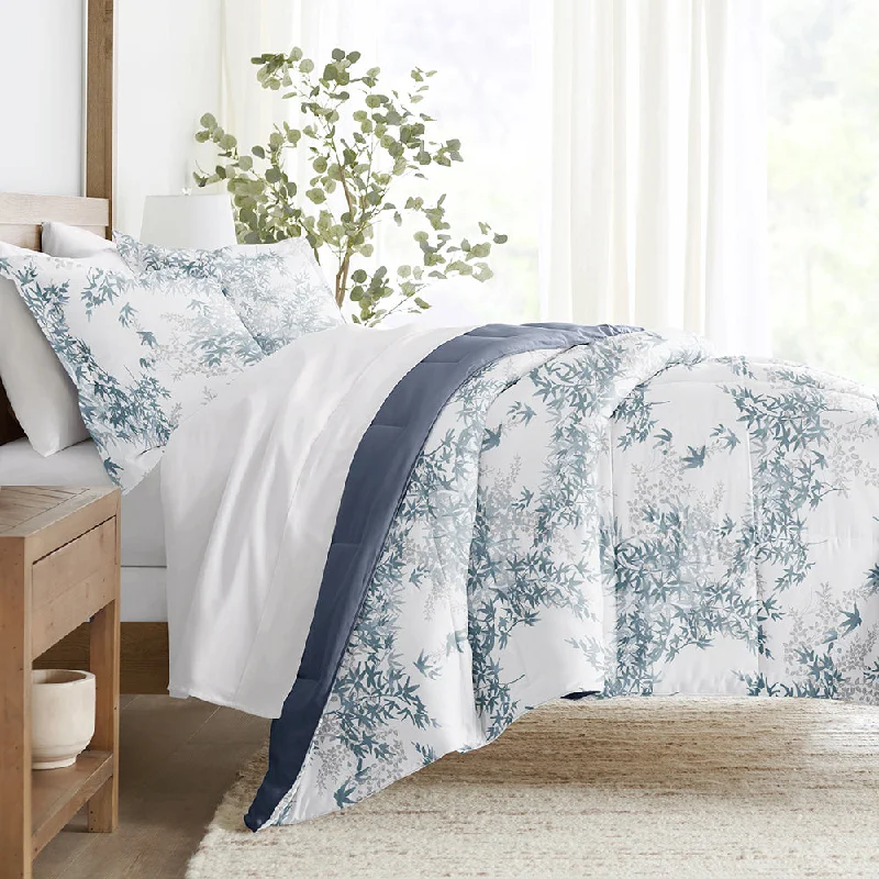 Cotton - filled comforters for a breathable and natural sleep experienceBamboo Leaves Reversible Down-Alternative Comforter Set Cotton - filled comforters for a breathable and natural sleep experienceBamboo Leaves Reversible Down-Alternative Comforter Set