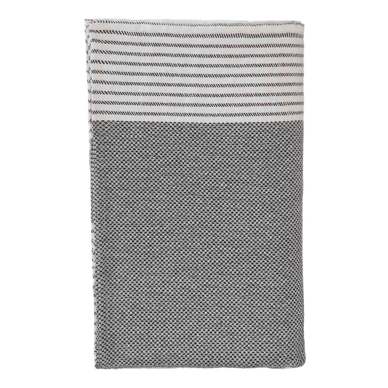 minimalist japanese style bedspreads with simple and clean linesKadan european linen Quilt [Black/Cream]