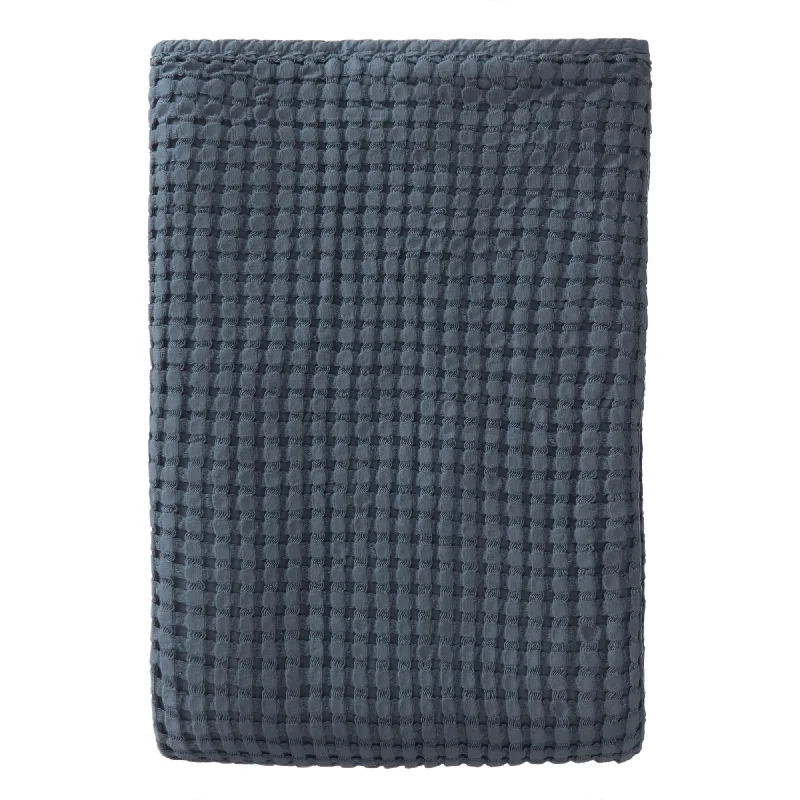 gothic style bedspreads with dark colors and ornate details for a mysterious bedroomVeiros Cotton Bedspread [Blue grey]