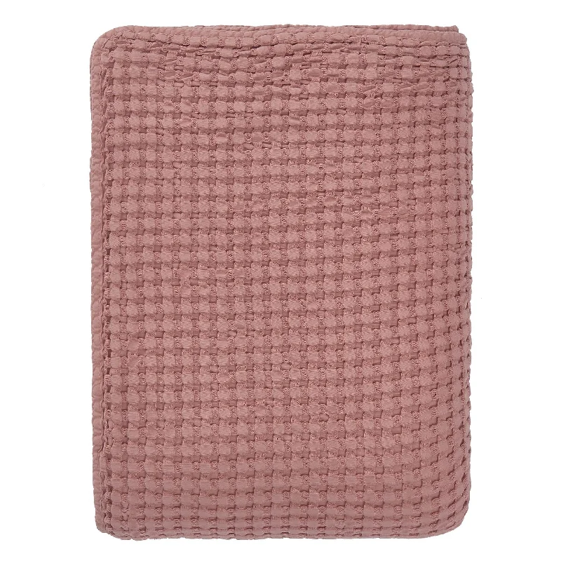art deco bedspreads with geometric patterns for a retro - inspired bedroomVeiros Cotton Bedspread [Dusty pink]