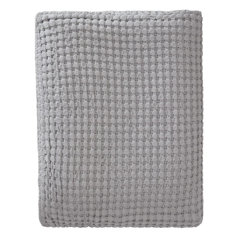 country style bedspreads with floral prints and gingham accents for a homely feelVeiros Cotton Bedspread [Light grey]