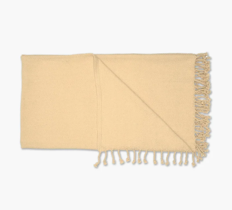 Rayon from bamboo blankets for a silky and breathable feelBeige Woven Cotton Throw 50 x 60 Rayon from bamboo blankets for a silky and breathable feelBeige Woven Cotton Throw 50 x 60