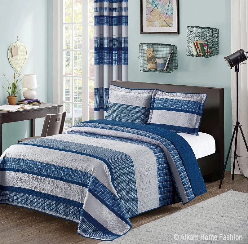minimalist japanese style bedspreads with simple and clean linesBlue and Gray Modern Plaid Bedspread and Pillow Sham Set | Matching Curtains Available! minimalist japanese style bedspreads with simple and clean linesBlue and Gray Modern Plaid Bedspread and Pillow Sham Set | Matching Curtains Available!