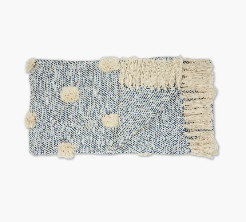 Fleece blankets for a cozy and plush textureBlue Woven Cotton Throw 50 x 60