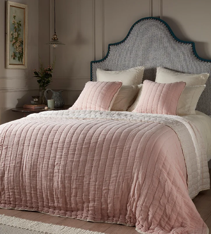 gothic style bedspreads with dark colors and ornate details for a mysterious bedroomBlush Pink Vivienne 100% Cotton Quilted Throw gothic style bedspreads with dark colors and ornate details for a mysterious bedroomBlush Pink Vivienne 100% Cotton Quilted Throw