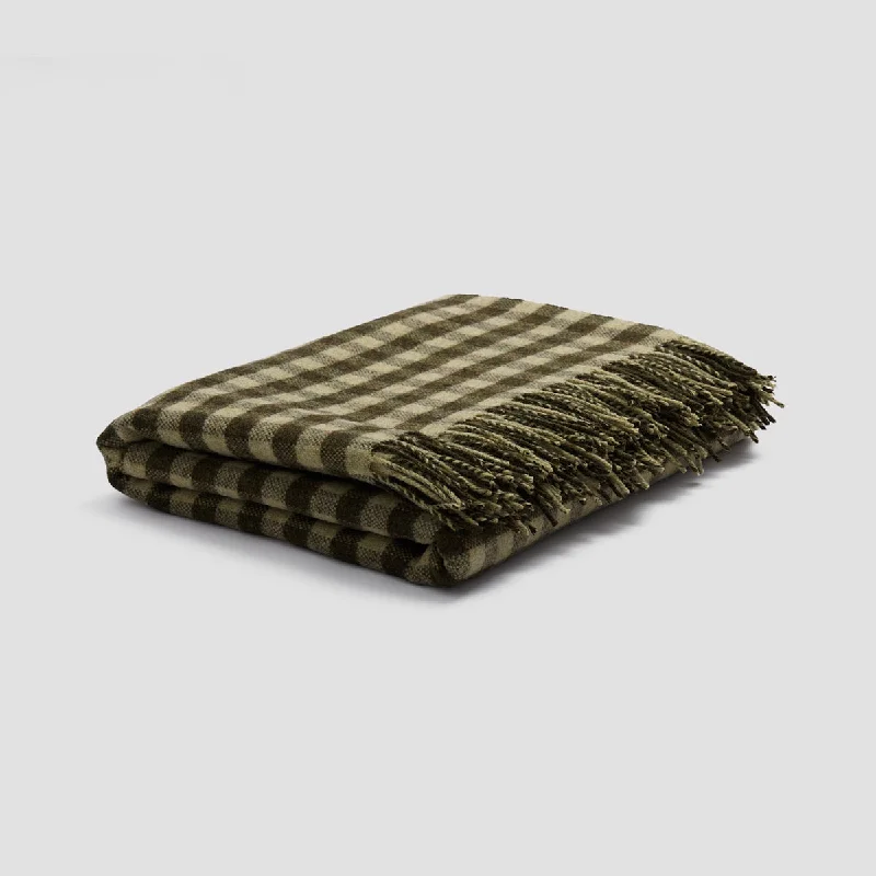 Bamboo fiber blankets with natural antibacterial propertiesBotanical Green Gingham Wool Blanket Bamboo fiber blankets with natural antibacterial propertiesBotanical Green Gingham Wool Blanket