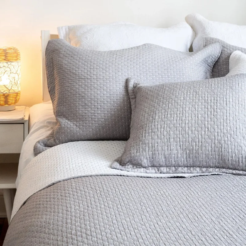 mid - century modern bedspreads with iconic shapes and colors for a stylish spaceCharmouth Grey White Bedspread mid - century modern bedspreads with iconic shapes and colors for a stylish spaceCharmouth Grey White Bedspread