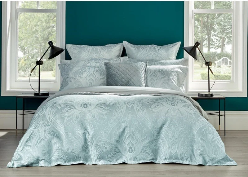asian - inspired bedspreads with traditional motifs such as cherry blossoms or dragons for a zen atmosphereChristy "Fairfield" Jacquard Comforter & Bedspread Sets in Duck Egg Colour asian - inspired bedspreads with traditional motifs such as cherry blossoms or dragons for a zen atmosphereChristy "Fairfield" Jacquard Comforter & Bedspread Sets in Duck Egg Colour