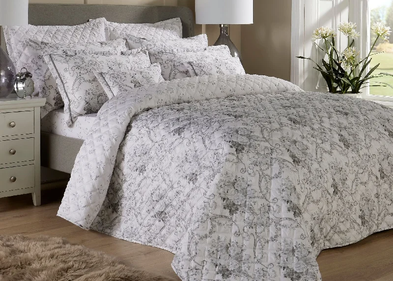 country style bedspreads with floral prints and gingham accents for a homely feelChristy "Paris" Bedspread Sets in Silver country style bedspreads with floral prints and gingham accents for a homely feelChristy "Paris" Bedspread Sets in Silver