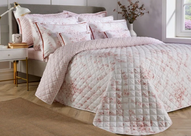 cotton bedspreads for breathability and softnessChristy "Toile" Bedspread Sets in Blush (Pink) cotton bedspreads for breathability and softnessChristy "Toile" Bedspread Sets in Blush (Pink)