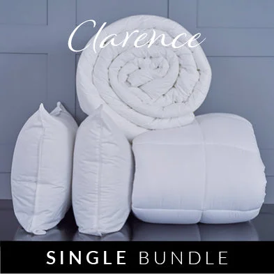 Full - size duvets for full - sized beds in guest rooms or smaller bedroomsClarence 1000gsm Single Bundle Full - size duvets for full - sized beds in guest rooms or smaller bedroomsClarence 1000gsm Single Bundle