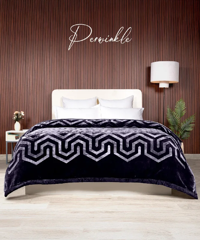 Microfiber blankets that are durable and easy to care forClassic Solid Embossed Mink Double Blanket, 4kg, Periwinkle