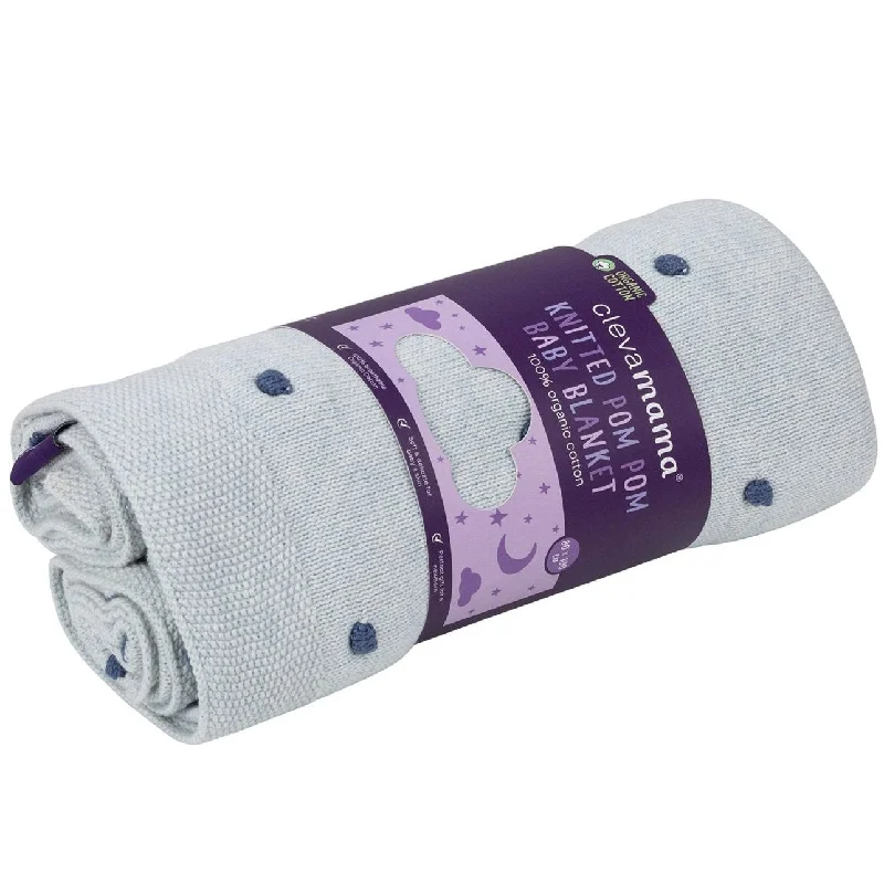 Fleece blankets for a cozy and plush textureClevamama PomPom Blanket - Blue