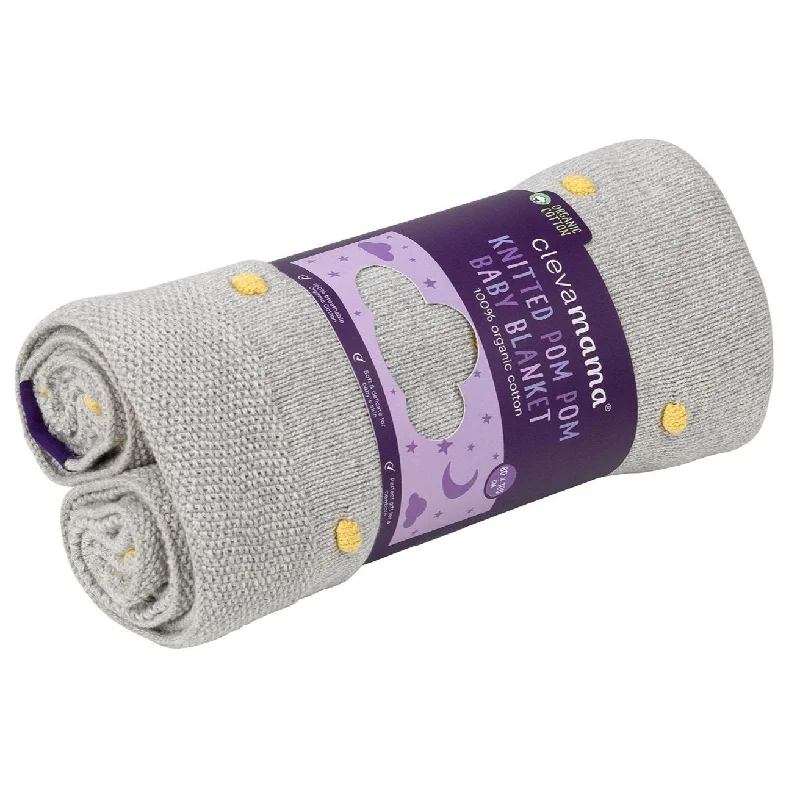 Bamboo fiber blankets with natural antibacterial propertiesClevamama PomPom Blanket - Grey