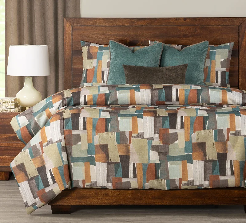 Wool - filled comforters with natural moisture - wicking and temperature - regulating featuresColor Block Peacock King Comforter Set Wool - filled comforters with natural moisture - wicking and temperature - regulating featuresColor Block Peacock King Comforter Set