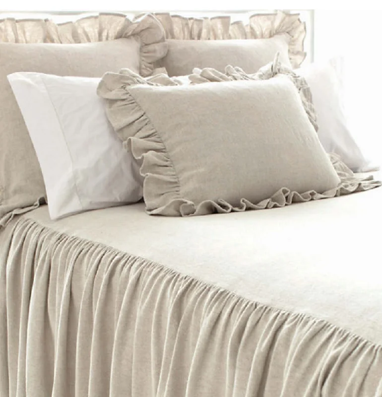 coastal style bedspreads with nautical elements like anchors and stripes for beach - themed roomsWilton Cotton Bedspread/ Natural