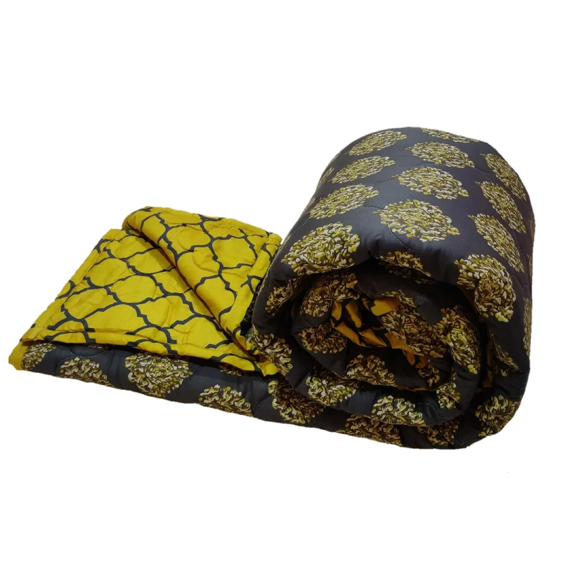 Goose down comforters known for their superior quality and insulationCotton Casing Premium Double Comforter (Damask Grey Mustard & 100% Cotton) Goose down comforters known for their superior quality and insulationCotton Casing Premium Double Comforter (Damask Grey Mustard & 100% Cotton)