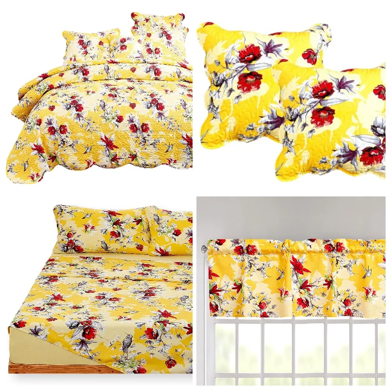 asian - inspired bedspreads with traditional motifs such as cherry blossoms or dragons for a zen atmosphereDaDa Bedding Bed in a Bag Bundle Set - Radiant Sunshine Yellow Hummingbirds Floral Bedding Set (JHW-925) asian - inspired bedspreads with traditional motifs such as cherry blossoms or dragons for a zen atmosphereDaDa Bedding Bed in a Bag Bundle Set - Radiant Sunshine Yellow Hummingbirds Floral Bedding Set (JHW-925)