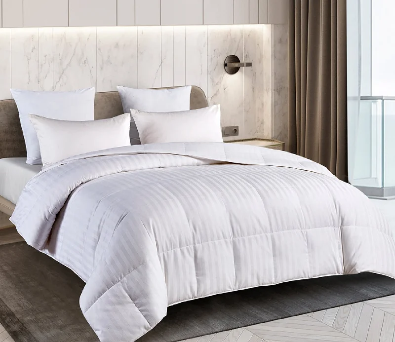 Synthetic - filled comforters like polyester for affordability and hypoallergenic propertiesBlue Ridge Home Damask Cotton White Goose Down and Feather Comforter Synthetic - filled comforters like polyester for affordability and hypoallergenic propertiesBlue Ridge Home Damask Cotton White Goose Down and Feather Comforter