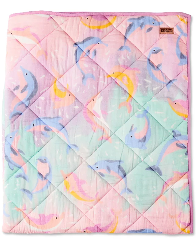 mid - century modern bedspreads with iconic shapes and colors for a stylish spaceDolphin Magic Organic Cotton Quilted Cot Bedspread mid - century modern bedspreads with iconic shapes and colors for a stylish spaceDolphin Magic Organic Cotton Quilted Cot Bedspread
