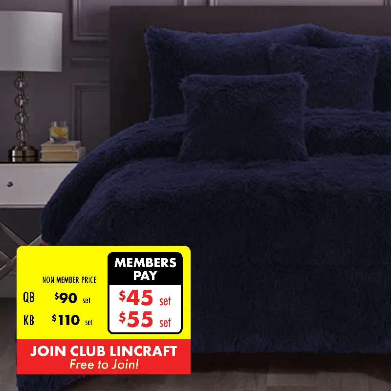 Full - size comforters suitable for full - sized beds in guest rooms or small bedroomsDuchess 3 Piece Shaggy Fleece Comforter Set, Midnight Blue Full - size comforters suitable for full - sized beds in guest rooms or small bedroomsDuchess 3 Piece Shaggy Fleece Comforter Set, Midnight Blue