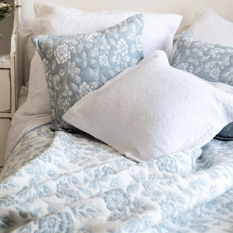 mid - century modern bedspreads with iconic shapes and colors for a stylish spaceEleanor Powder Blue Pillowshams and Cushions mid - century modern bedspreads with iconic shapes and colors for a stylish spaceEleanor Powder Blue Pillowshams and Cushions
