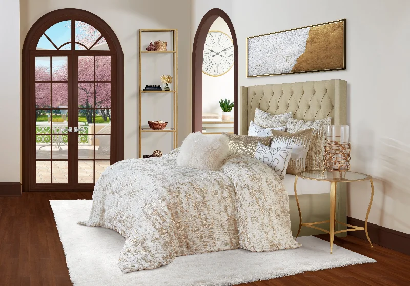 Queen - size duvets suitable for standard queen - sized mattressesElla Ivory Gold Duvet Queen - size duvets suitable for standard queen - sized mattressesElla Ivory Gold Duvet