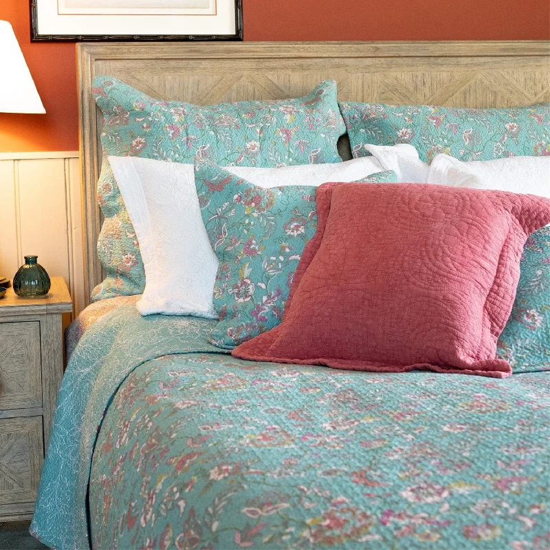 country style bedspreads with floral prints and gingham accents for a homely feelEloise Duck Egg Bedspread country style bedspreads with floral prints and gingham accents for a homely feelEloise Duck Egg Bedspread
